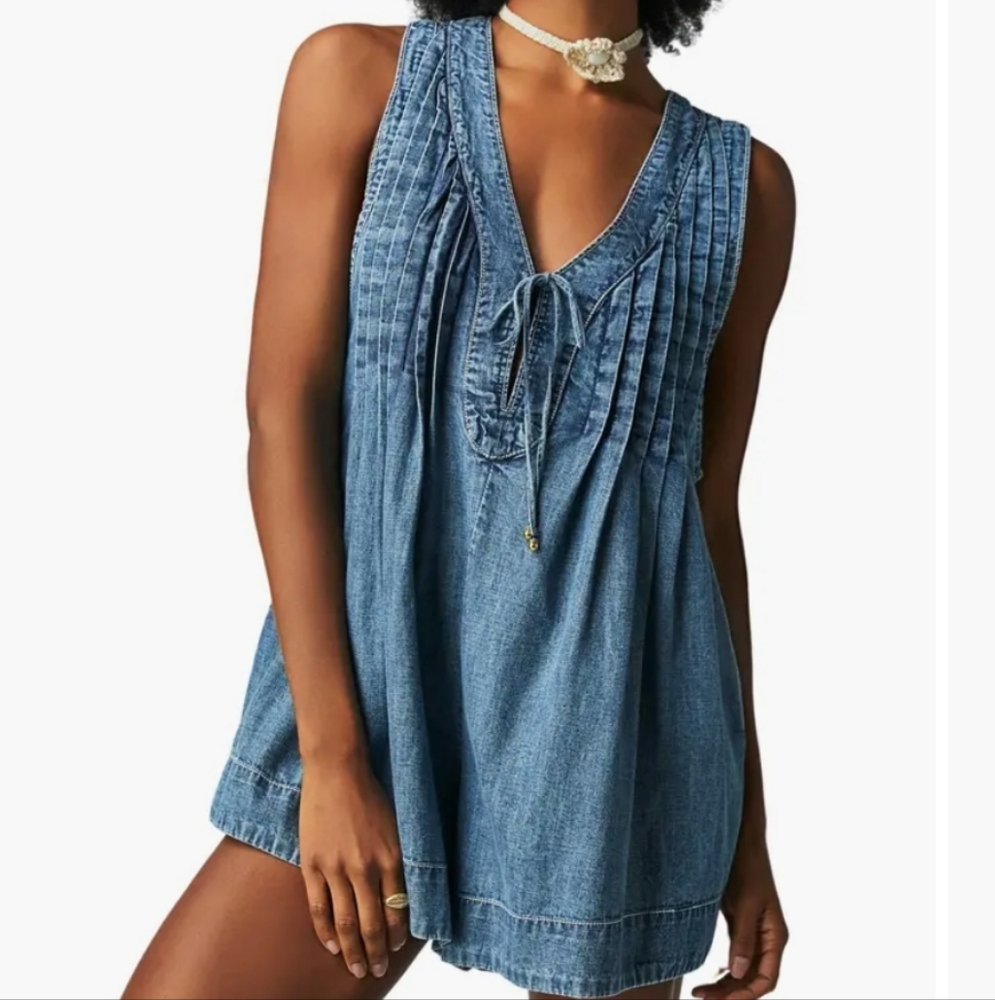 Free People Blue Denim Dress